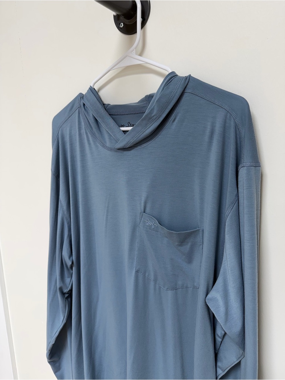 Texas Standard Lightweight Hooded Tee in Dusty Blue